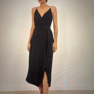 VIX Paula Hermanny Carly White Greek Goddess Wrap Side Tie Midi Dress